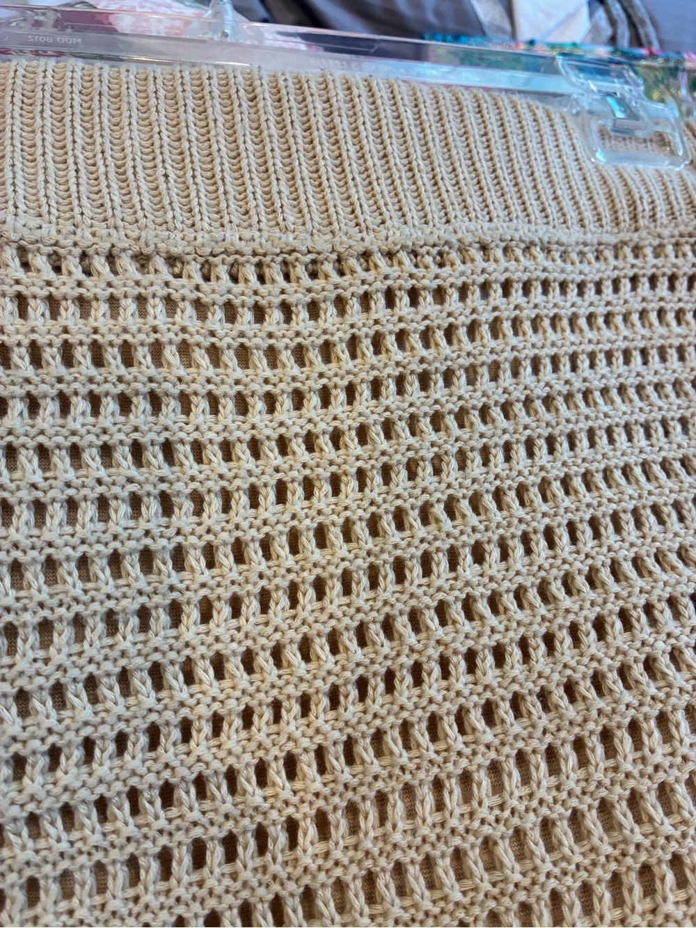Mod Ref Cream Ribbed Waist Crochet Maxi Skirt Size L - Picture 4 of 6